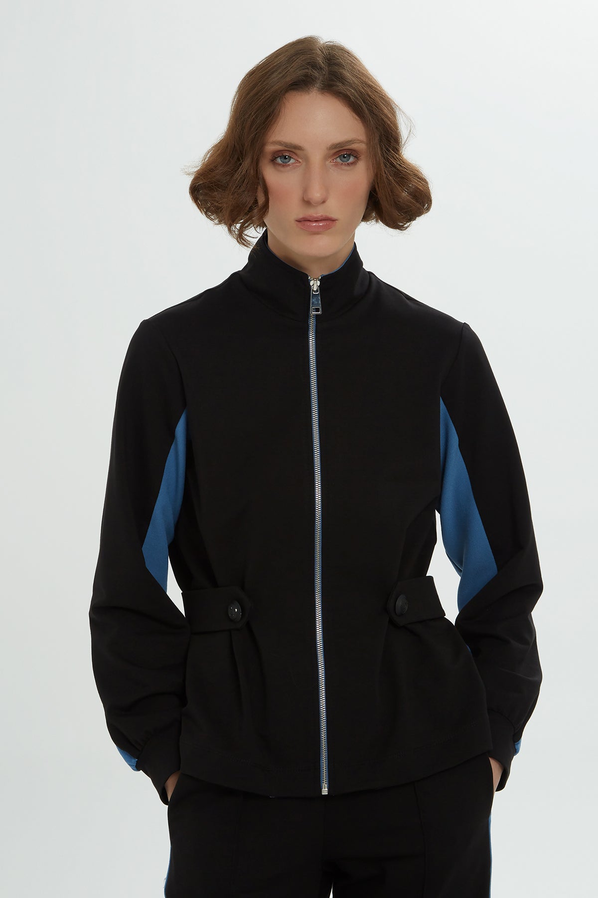 Black Waist-Detail Tracksuit