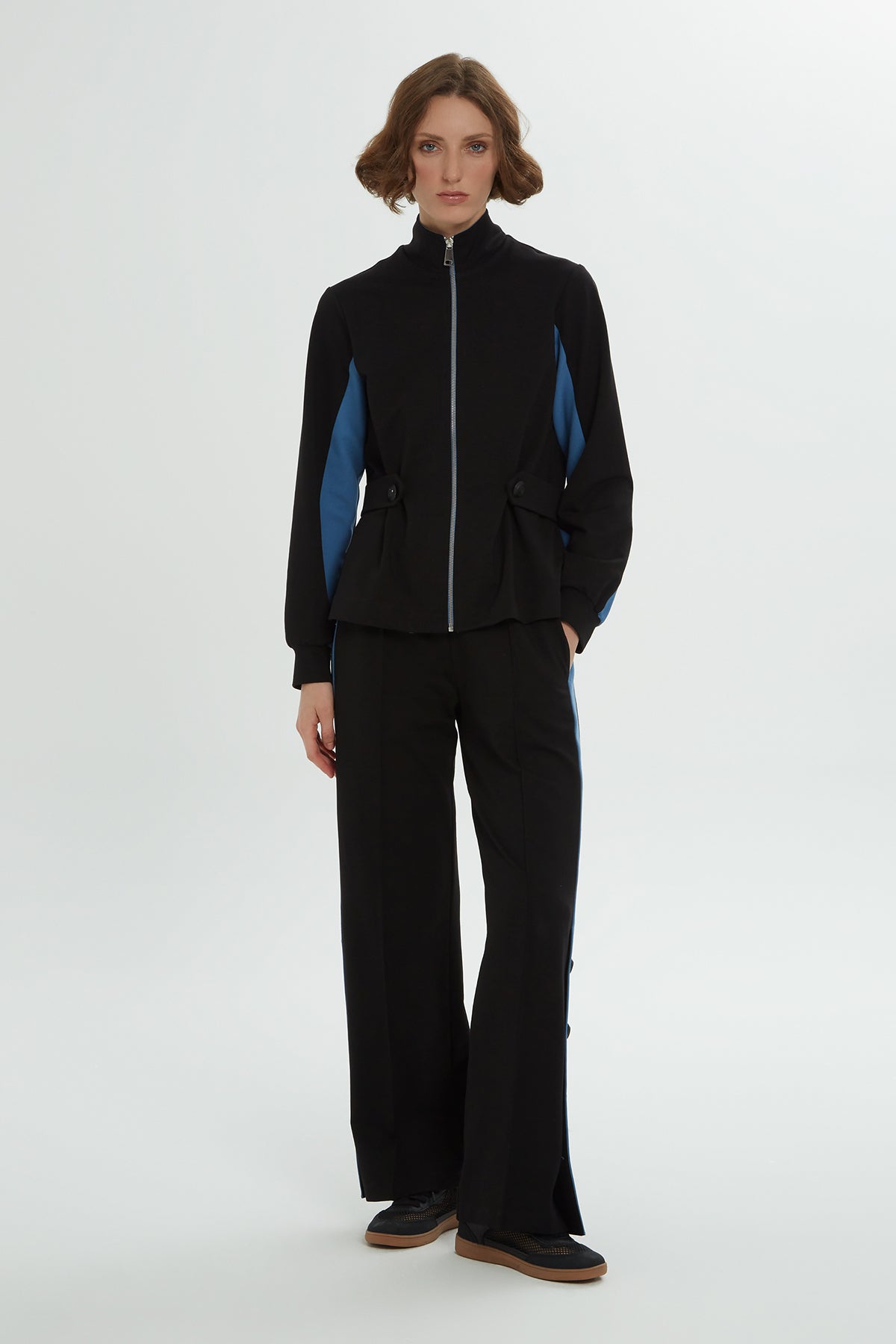 Black Waist-Detail Tracksuit