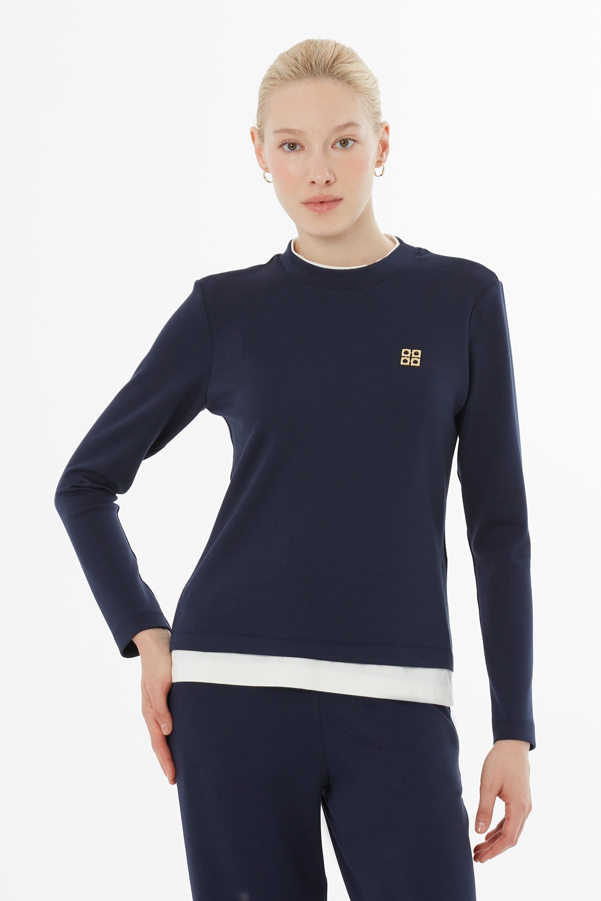 Navy Tracksuit Set with Elastic Waistband