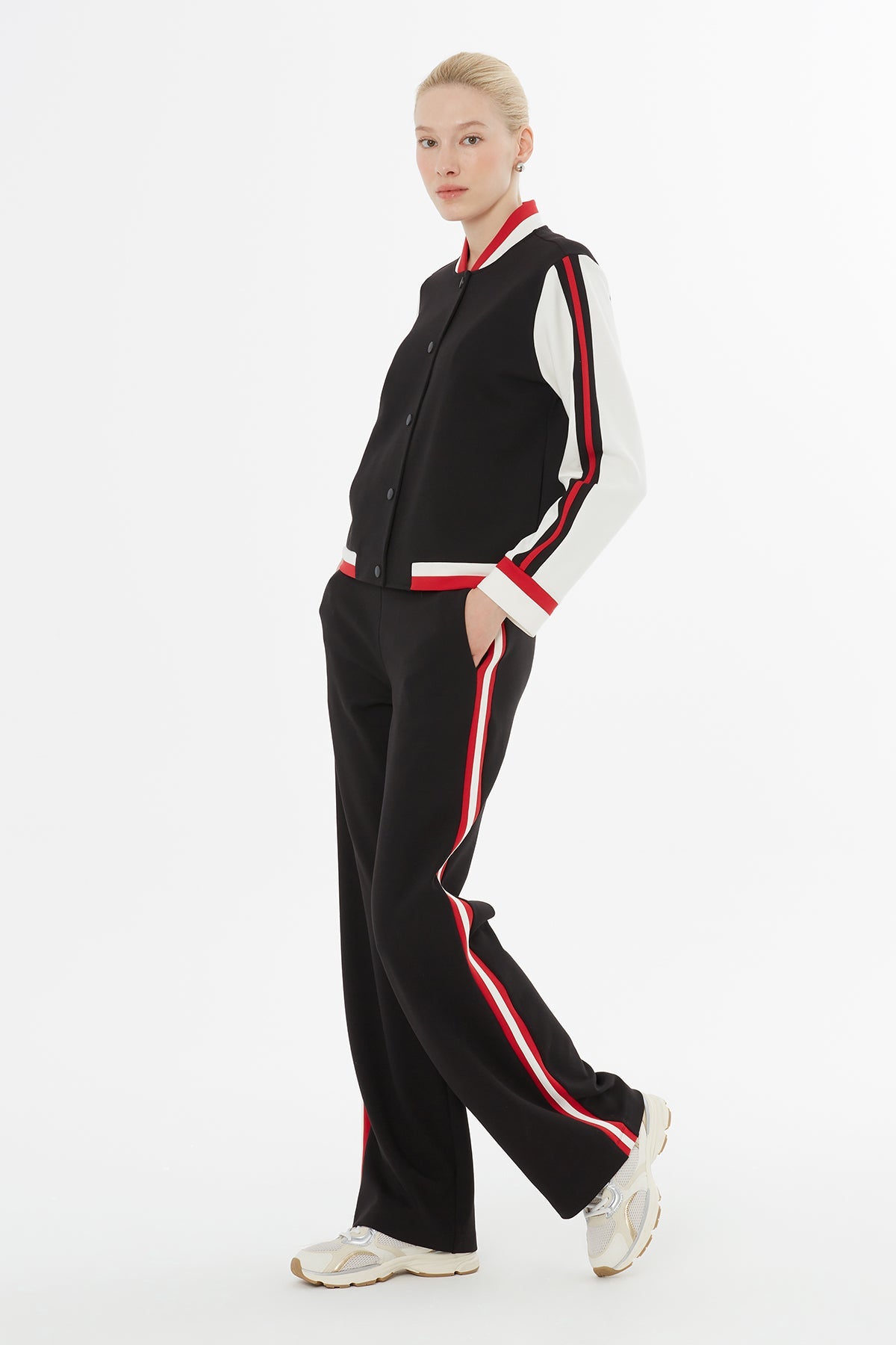 Black Tracksuit with Side Seam Trim