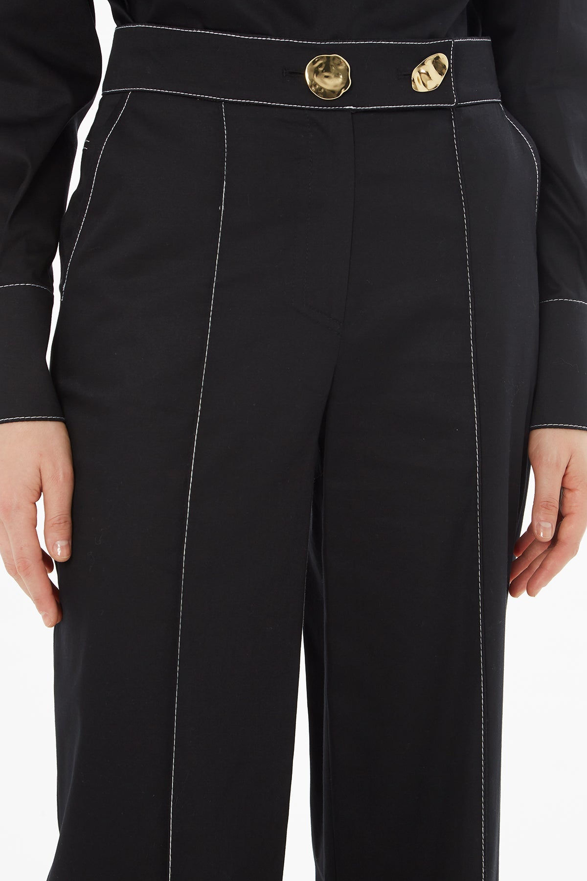 Black Pants with Contrast Stitching