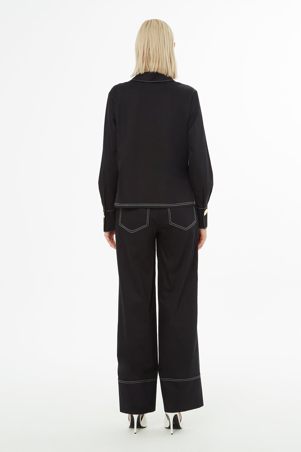 Black Shirt with Contrast Stitching