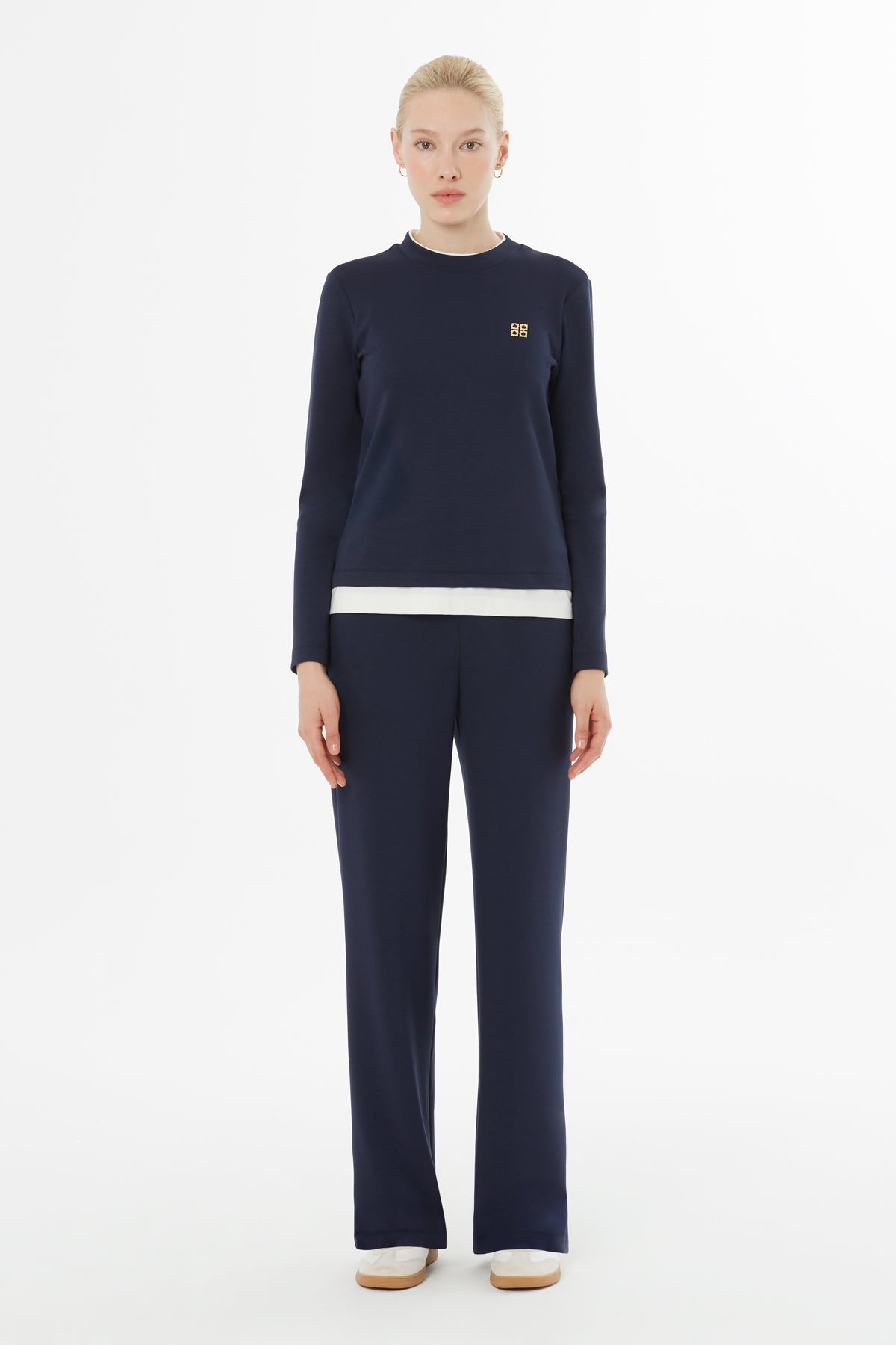 Navy Tracksuit Set with Elastic Waistband