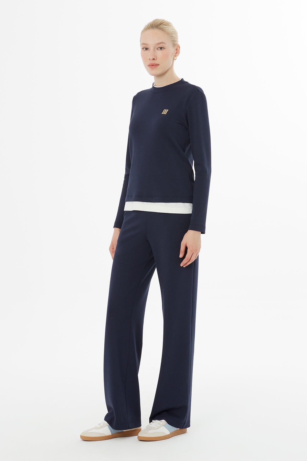 Navy Tracksuit Set with Elastic Waistband
