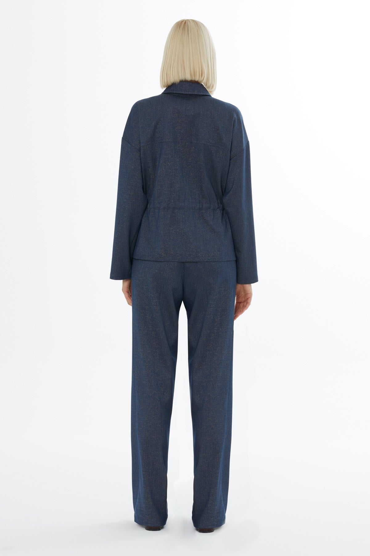 Navy Tracksuit Set with Elastic Waistband