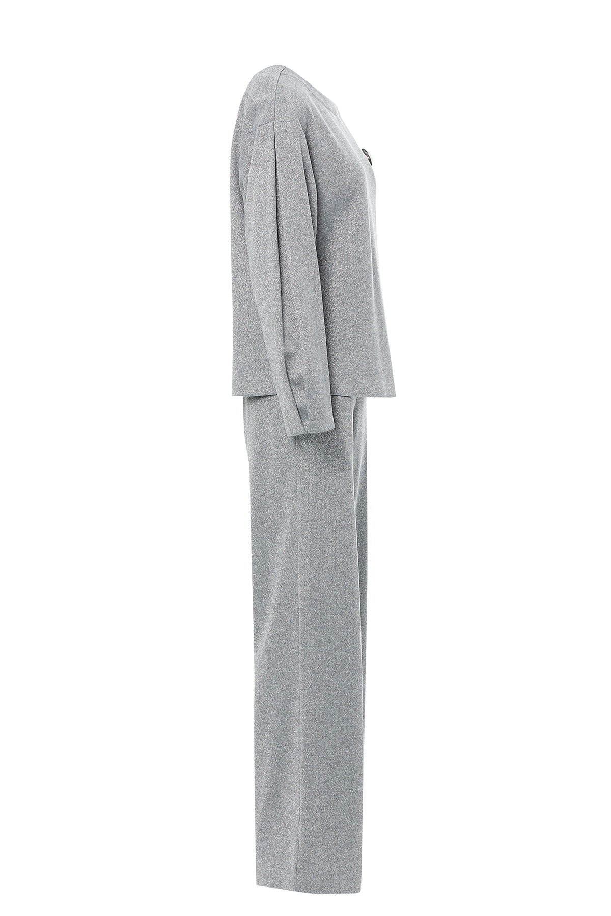 Gray Set with Brooch Detail