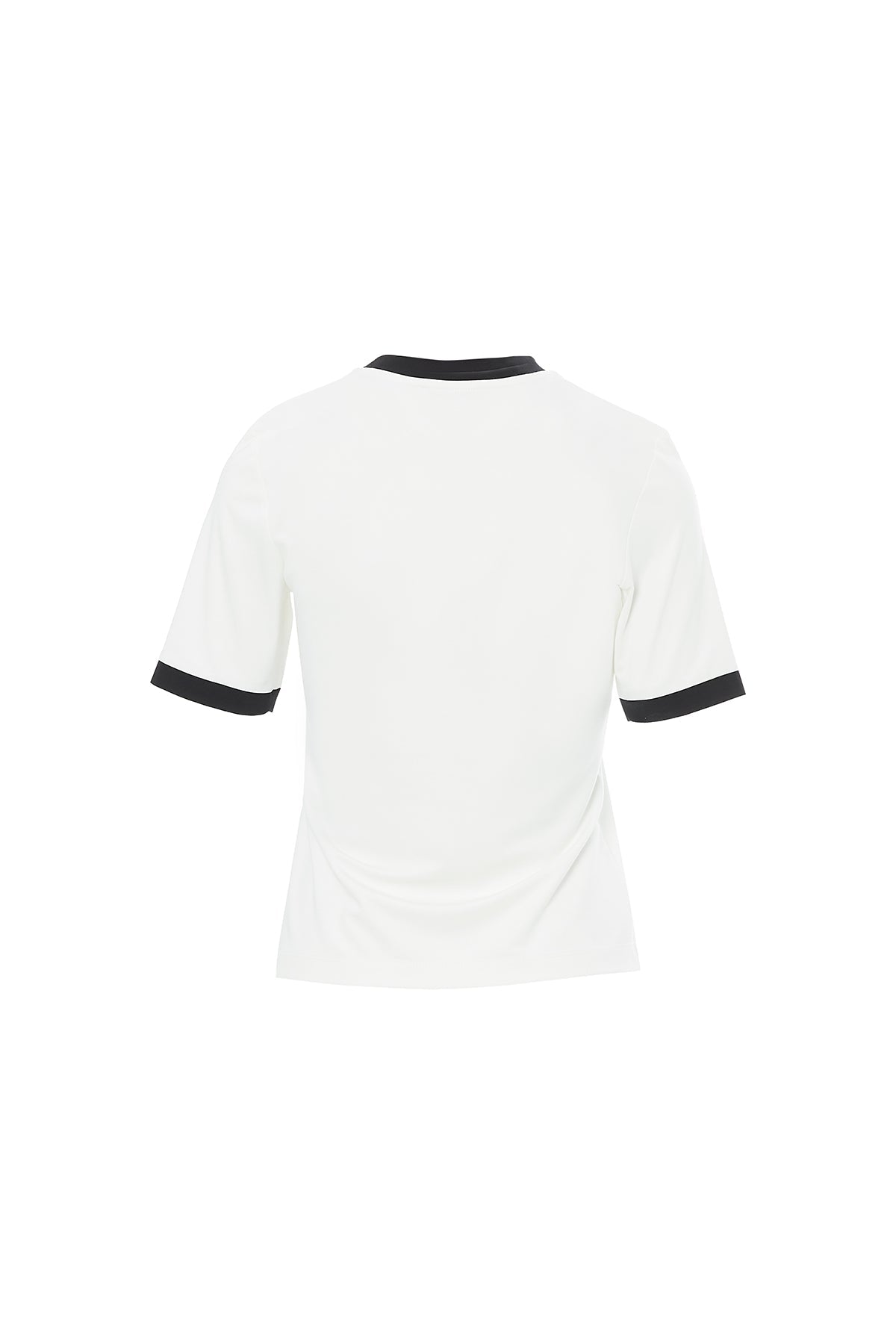Ecru T-Shirt with Brooch Collar