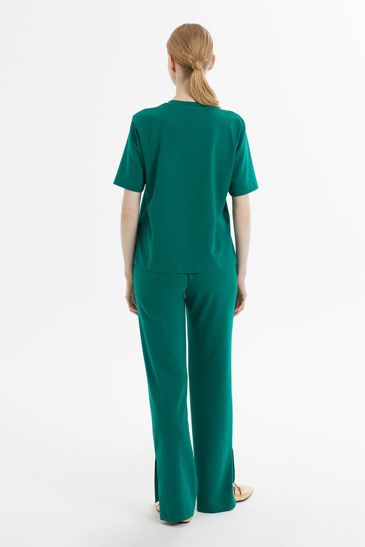 Green Snap-Button Detail Tracksuit