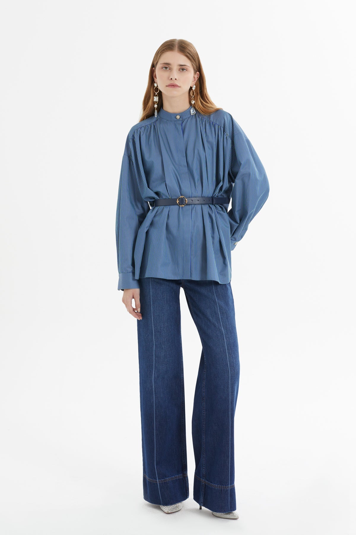 Green Button-Detail Shirt