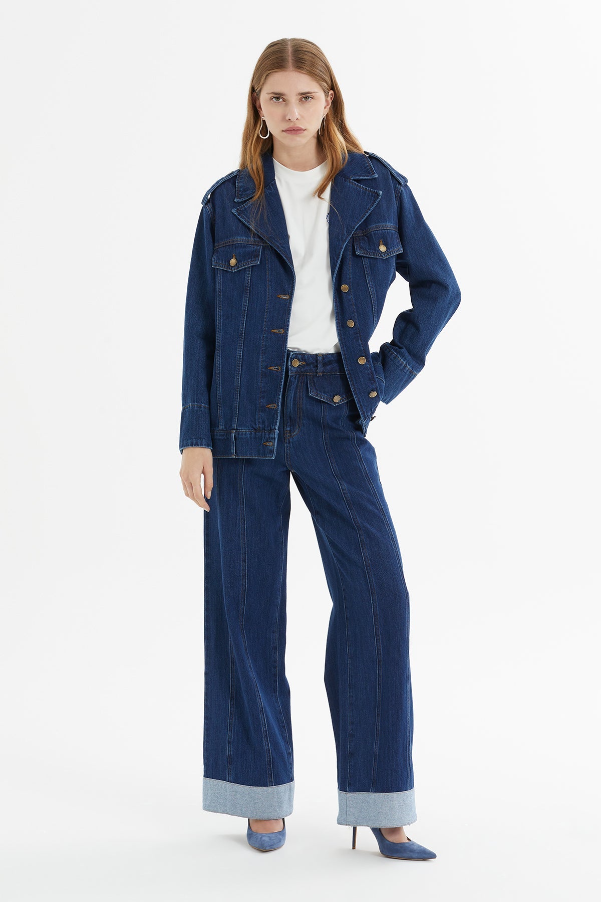Epaulet Oversize Denim Jacket