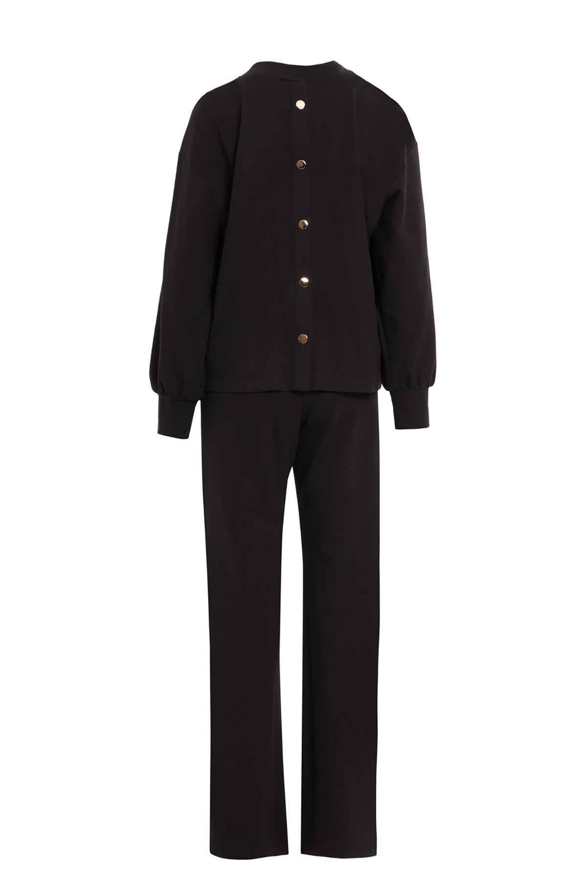 Black Floral Brooch Detail Tracksuit