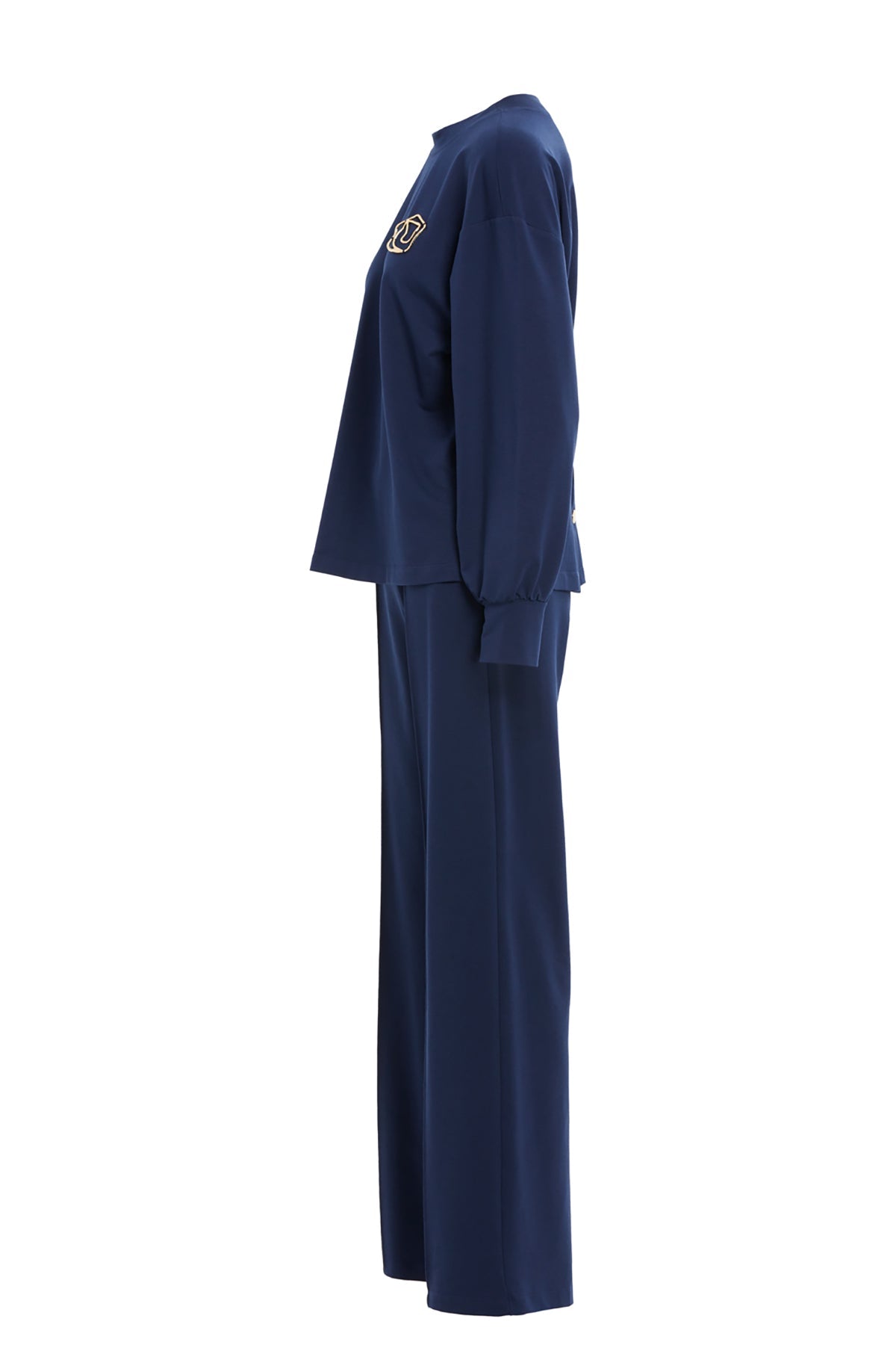 Navy Brooch-Detail Tracksuit