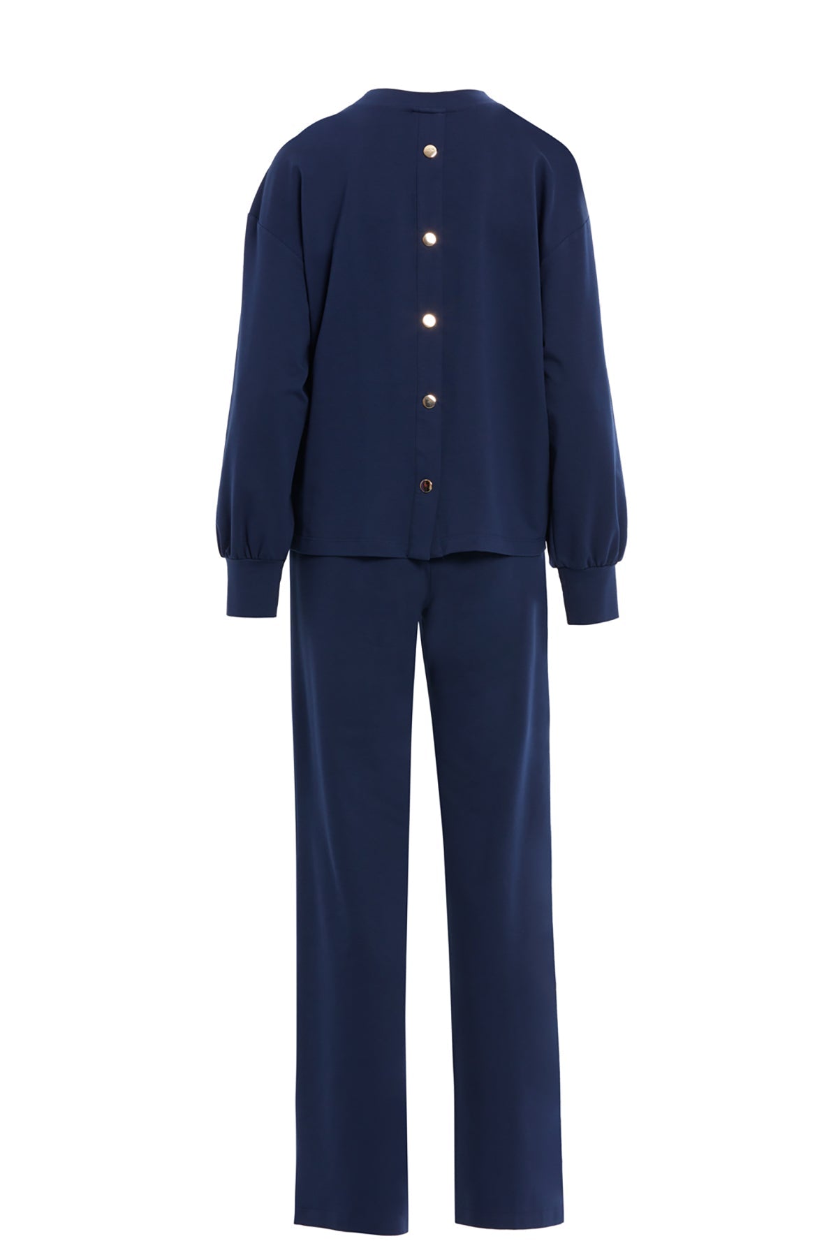 Navy Brooch-Detail Tracksuit