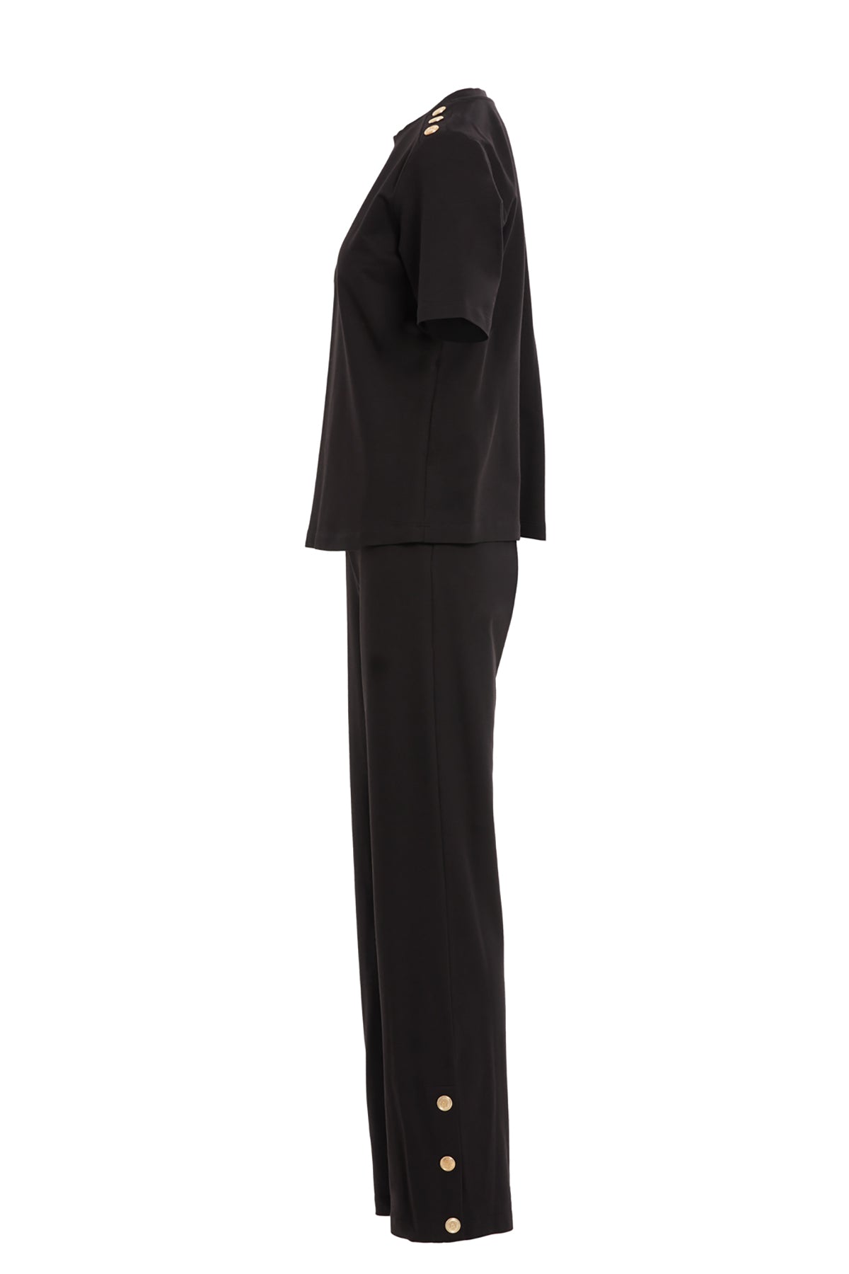 Black Snap-Button Detail Tracksuit