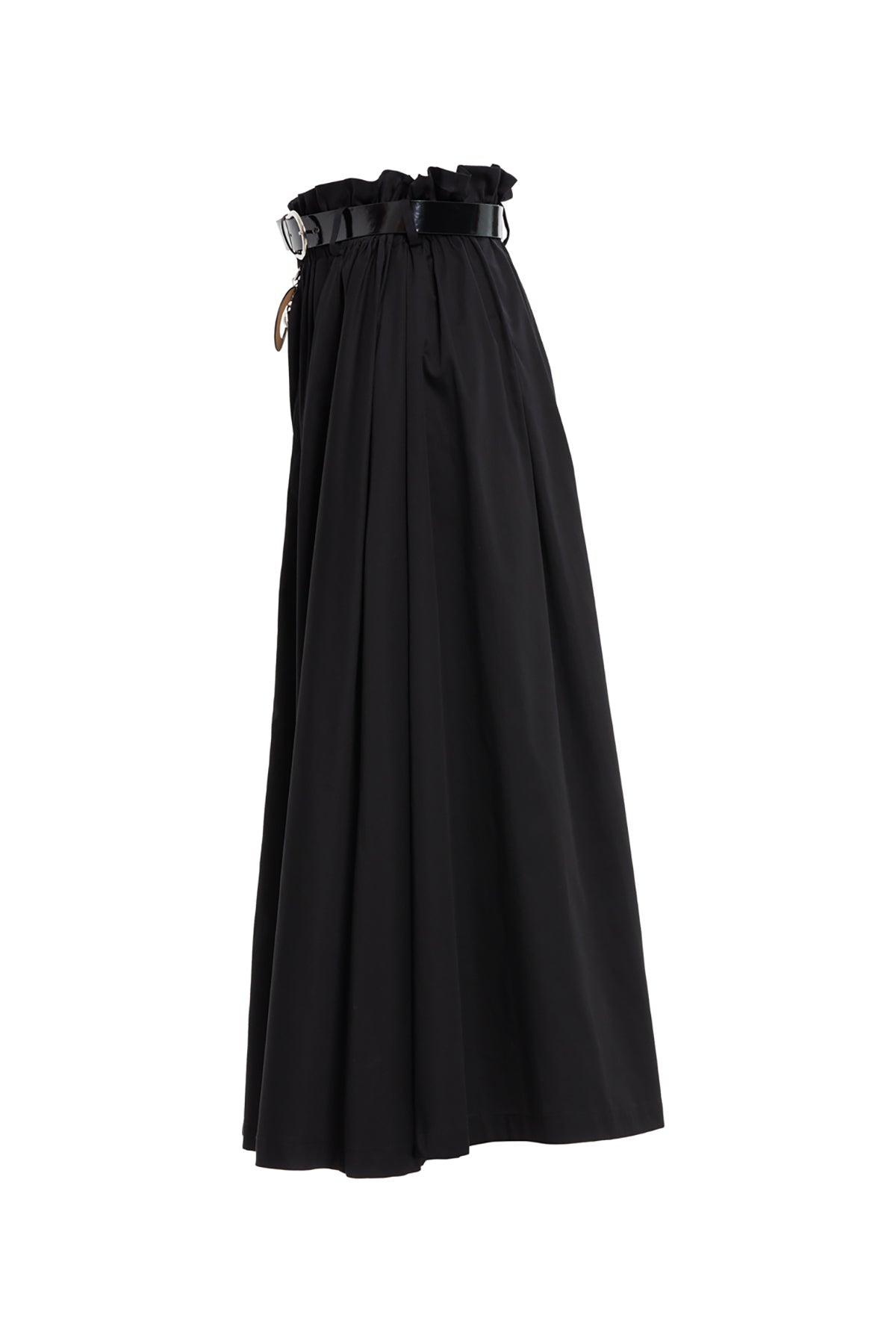 Waist Belt Elastic A-Line Ankle Length Skirt