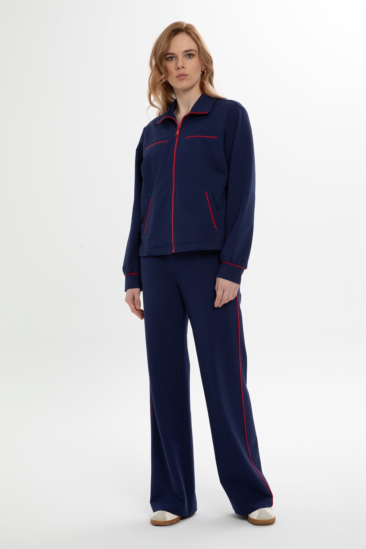 Navy Zip-Detail Tracksuit