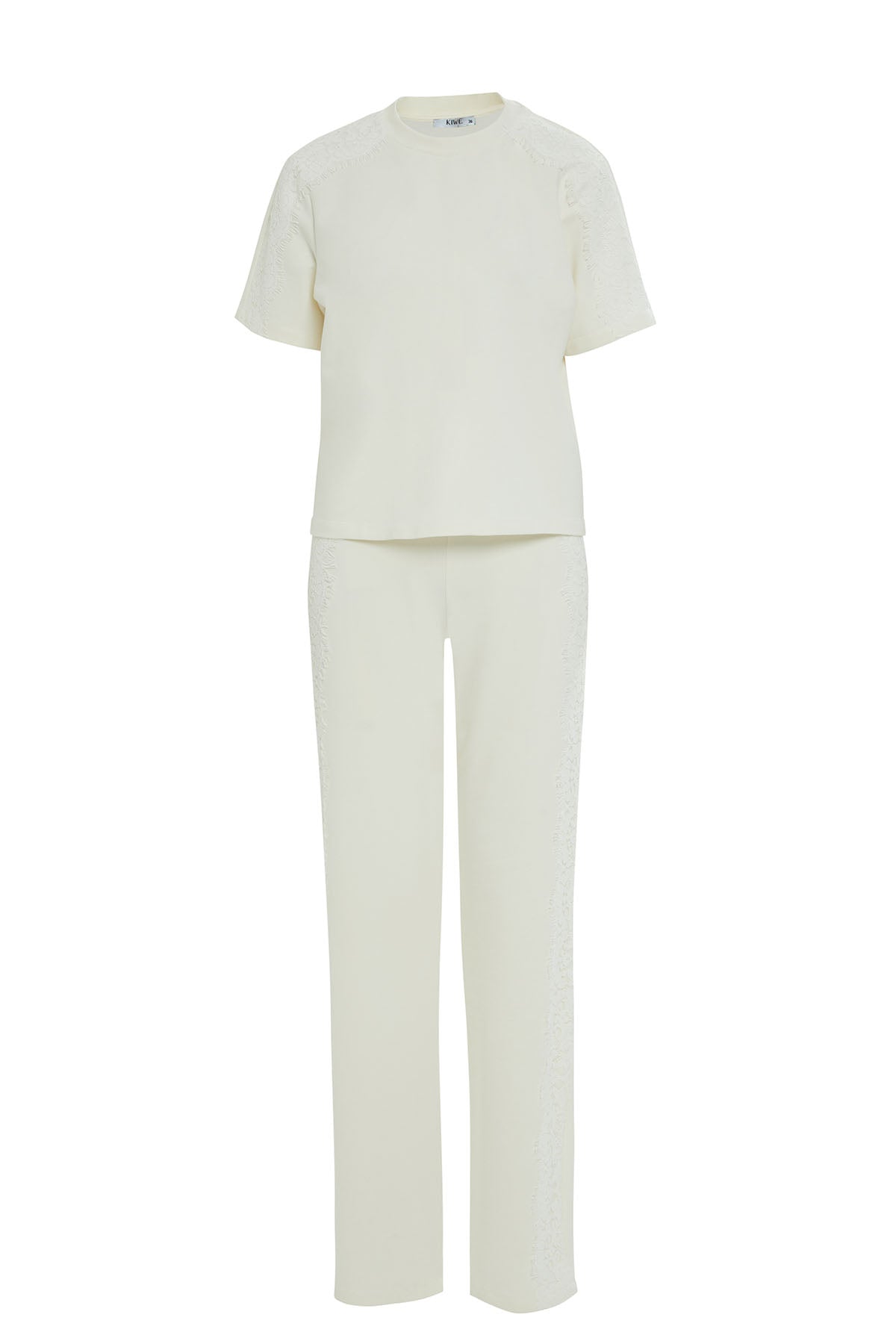 Ecru Lace-Detail Tracksuit