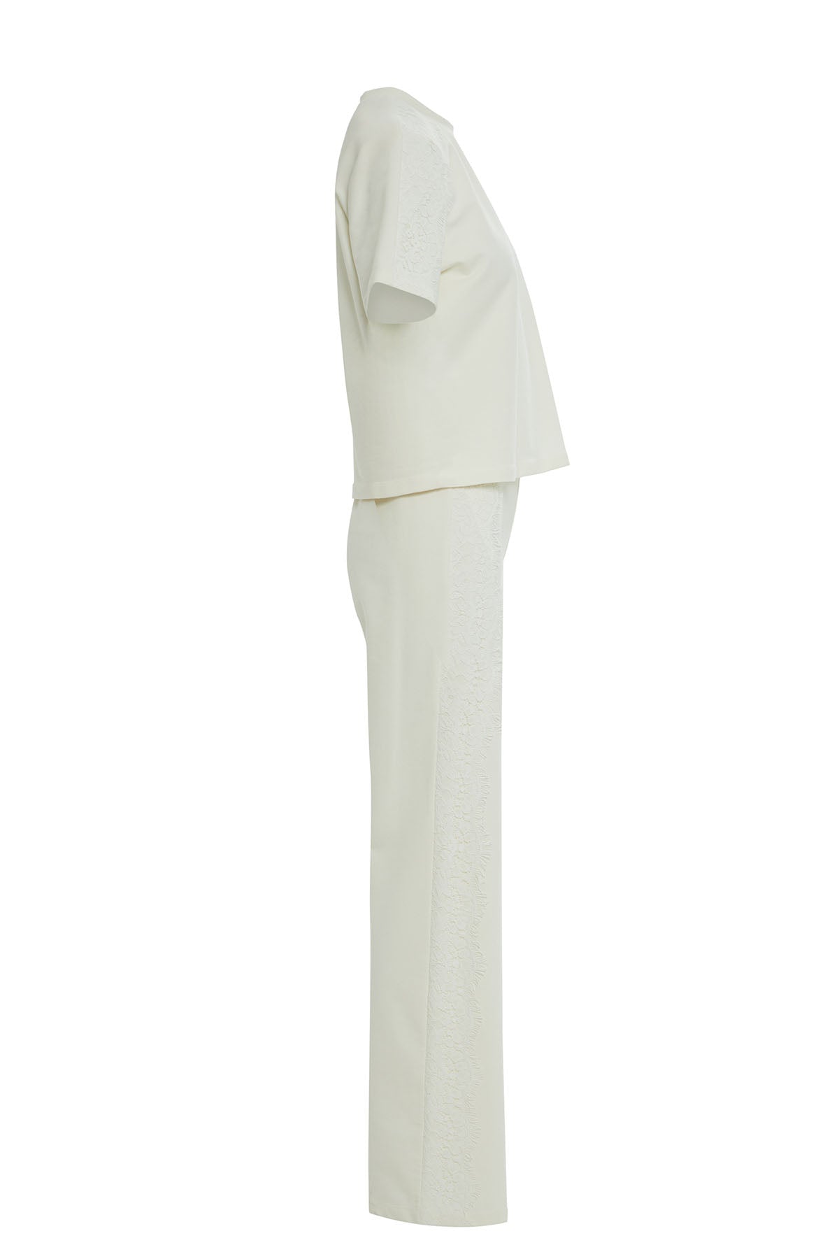 Ecru Lace-Detail Tracksuit