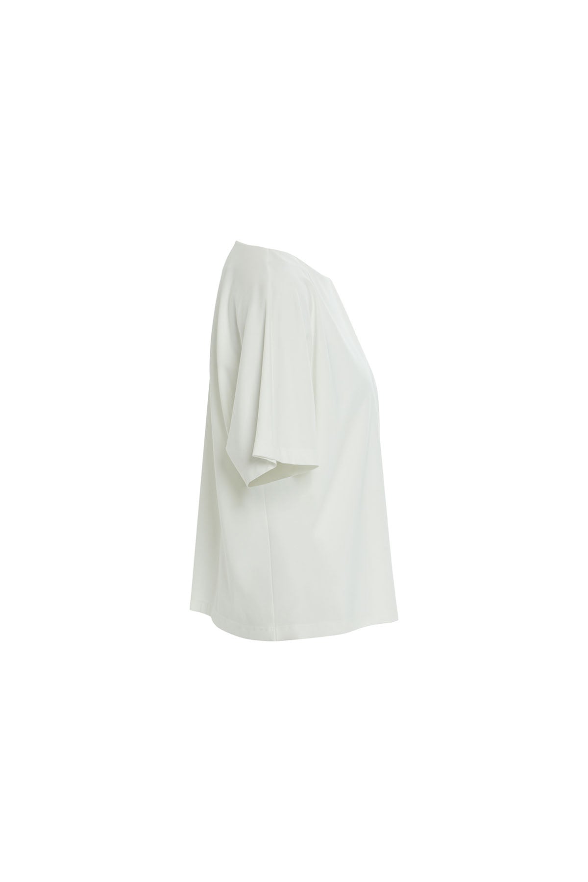 Ecru T-Shirt with Shoulder-Accessory Detail