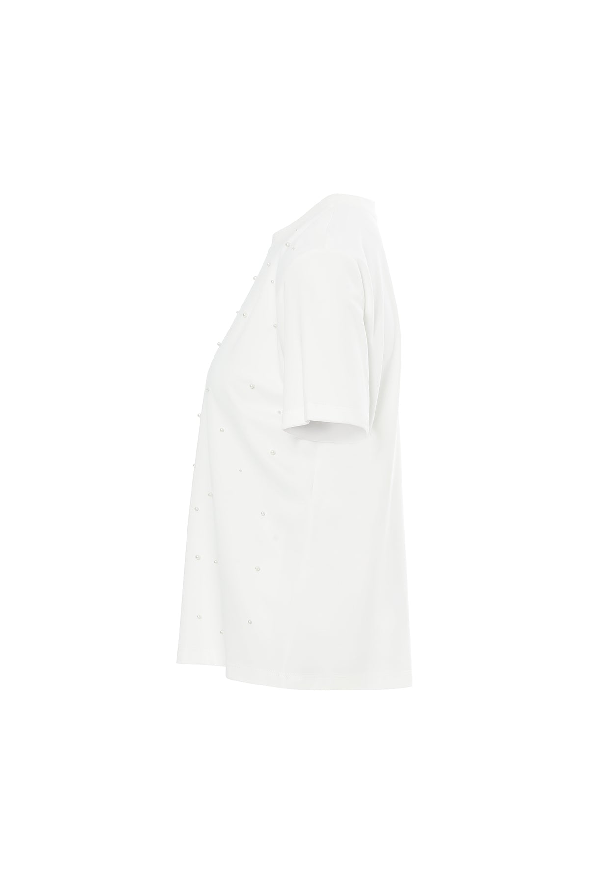 Ecru Blouse with Pearl-Detailing