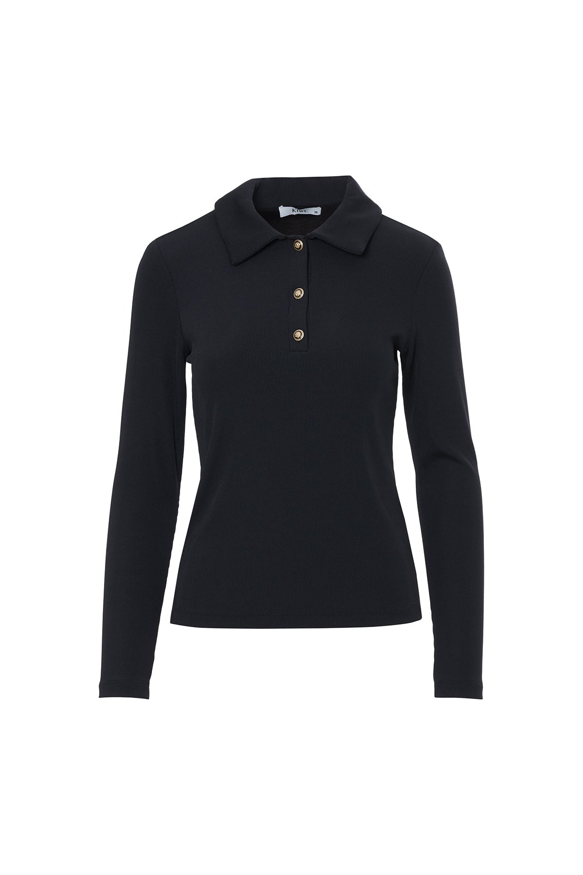 Black Collared Buttoned T-Shirt