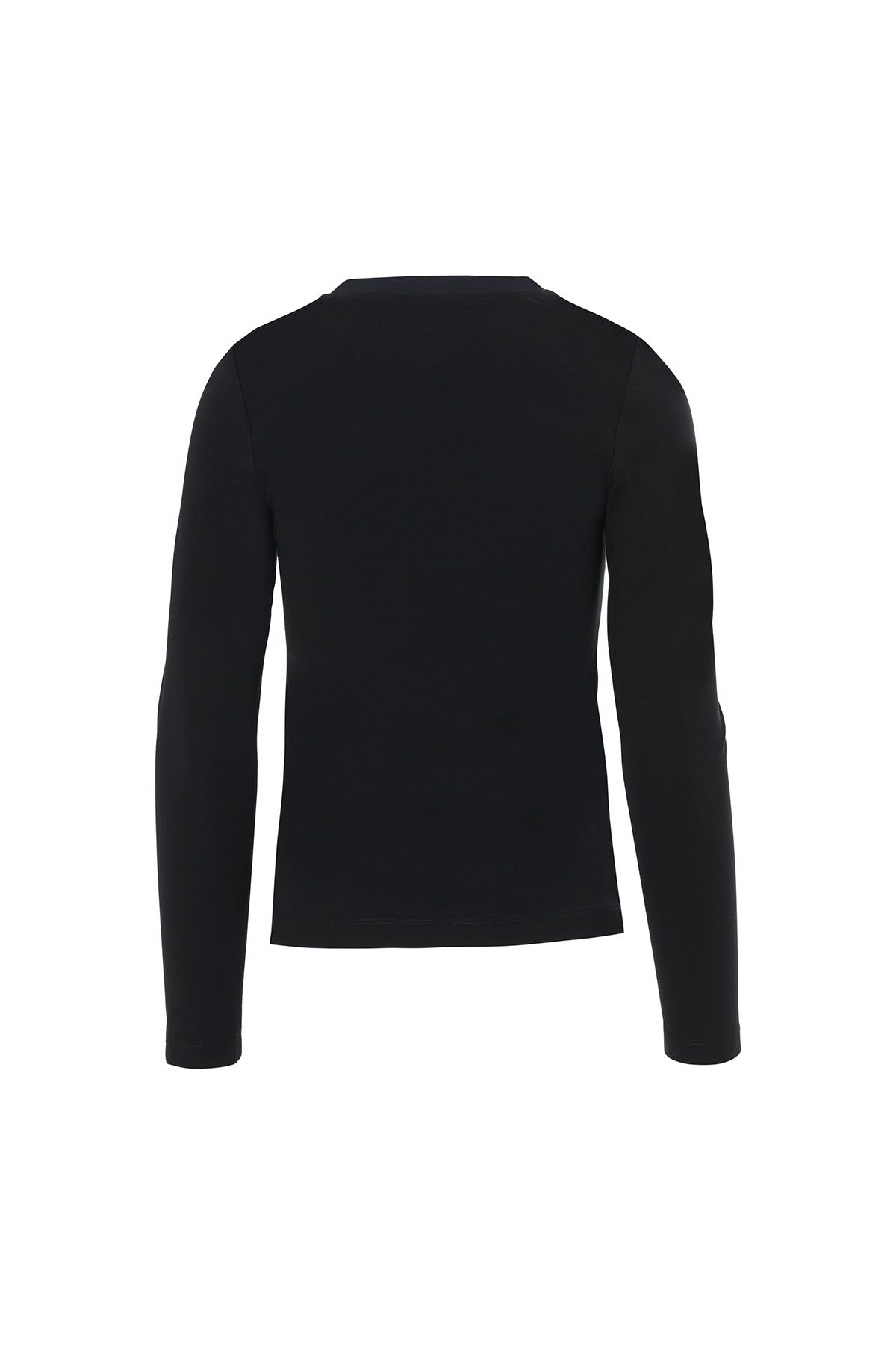 Black Front Snap-Button T-Shirt