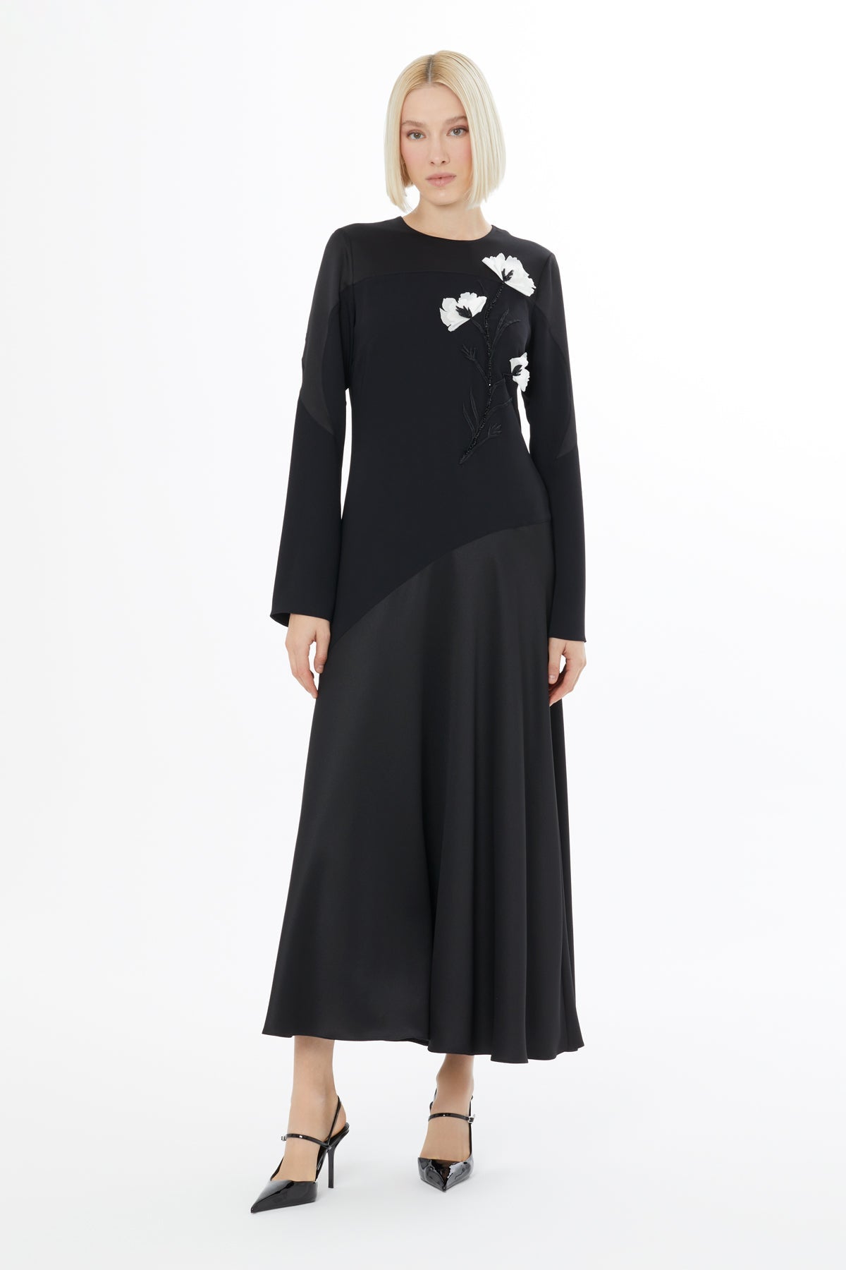 Black Embroidered Maxi Dress