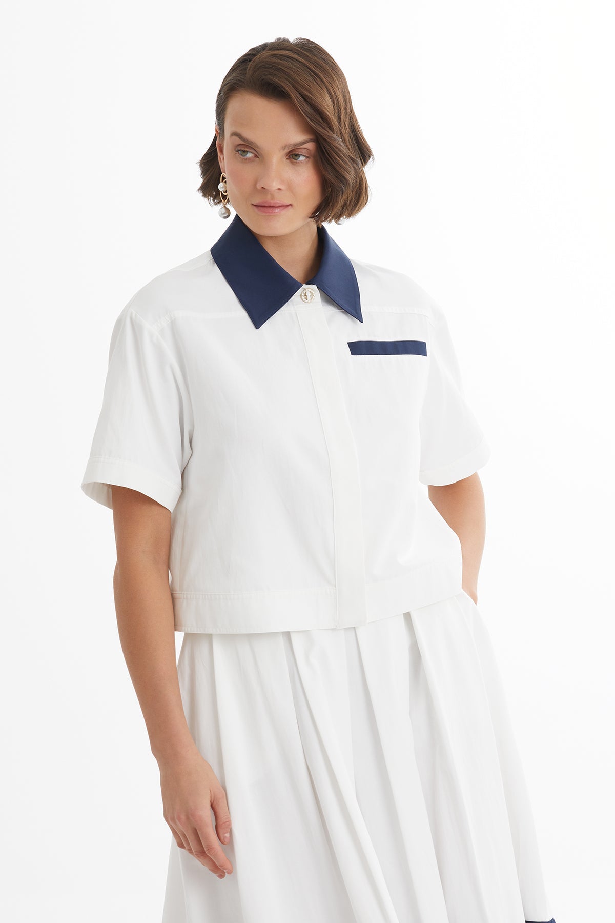 Ecru Contrast Stripe Midi Set