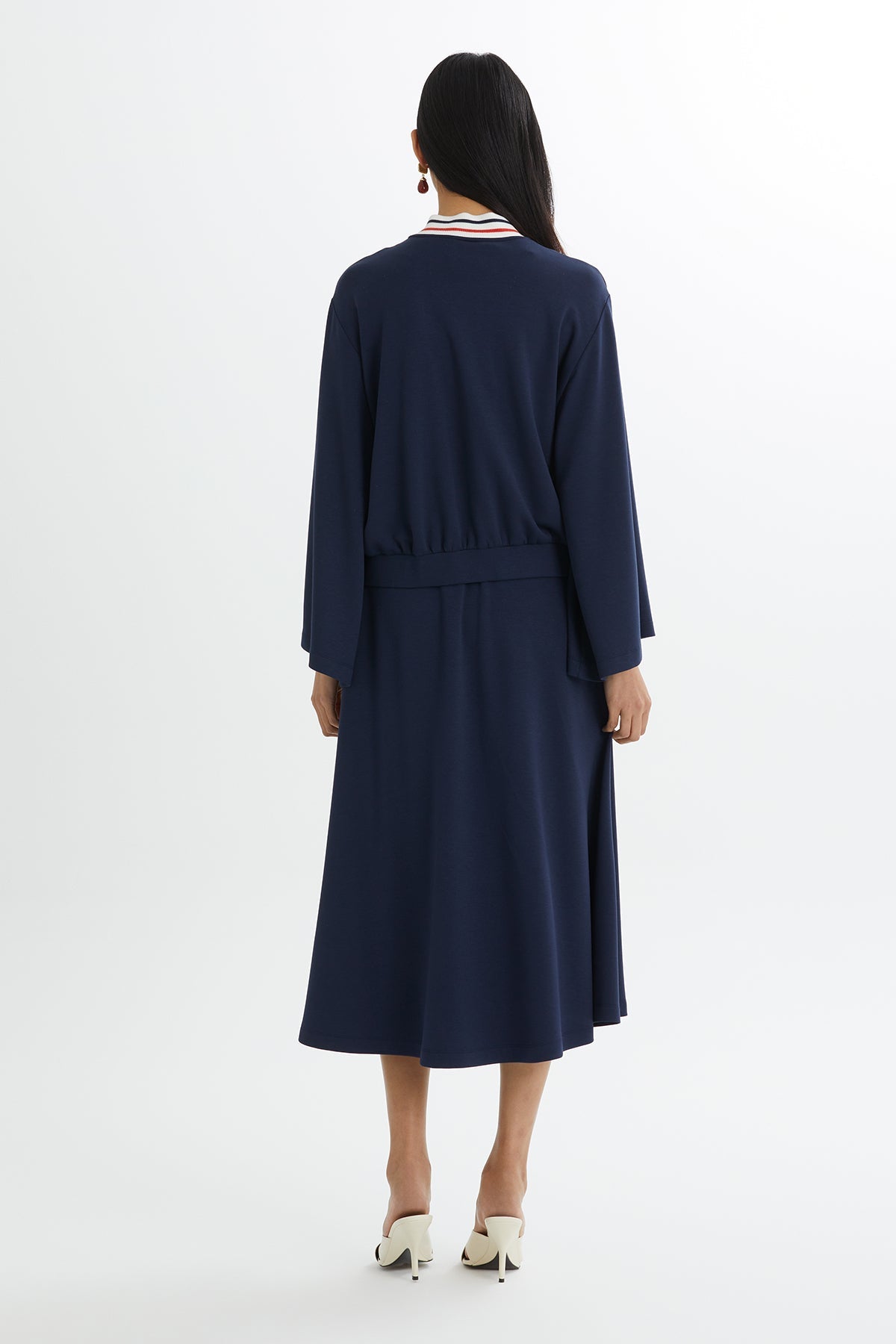 Batwing Sleeve Jacket and Skirt Sweatshirt Set