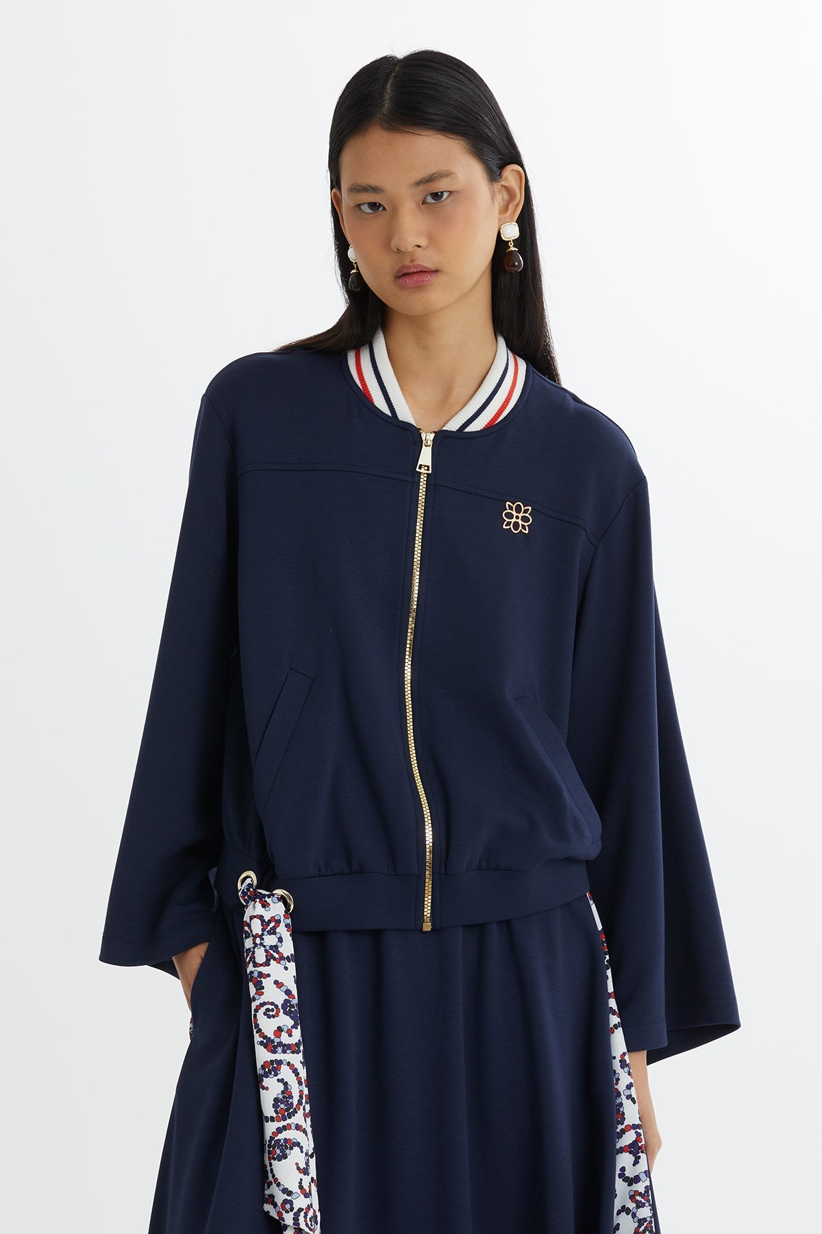 Batwing Sleeve Jacket and Skirt Sweatshirt Set