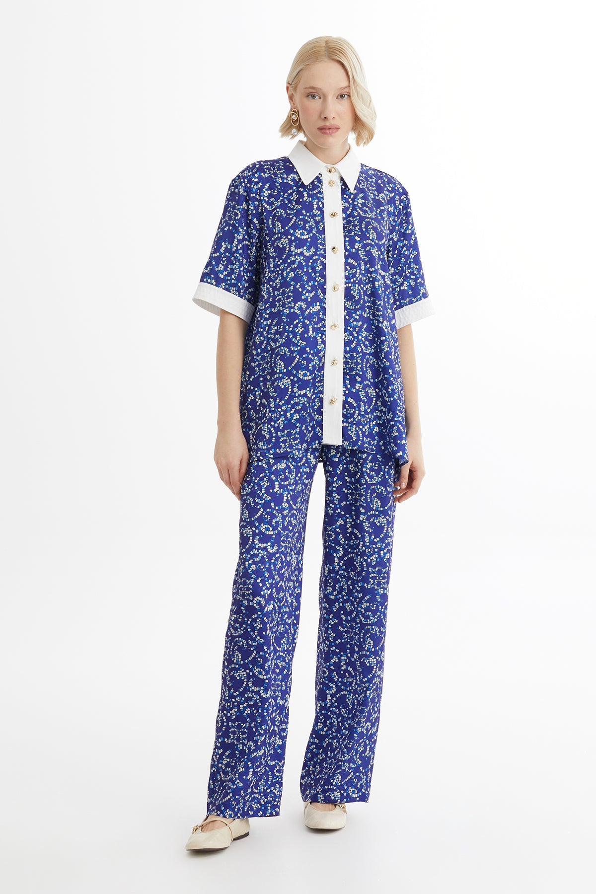 Patterned Elastic Waist Set