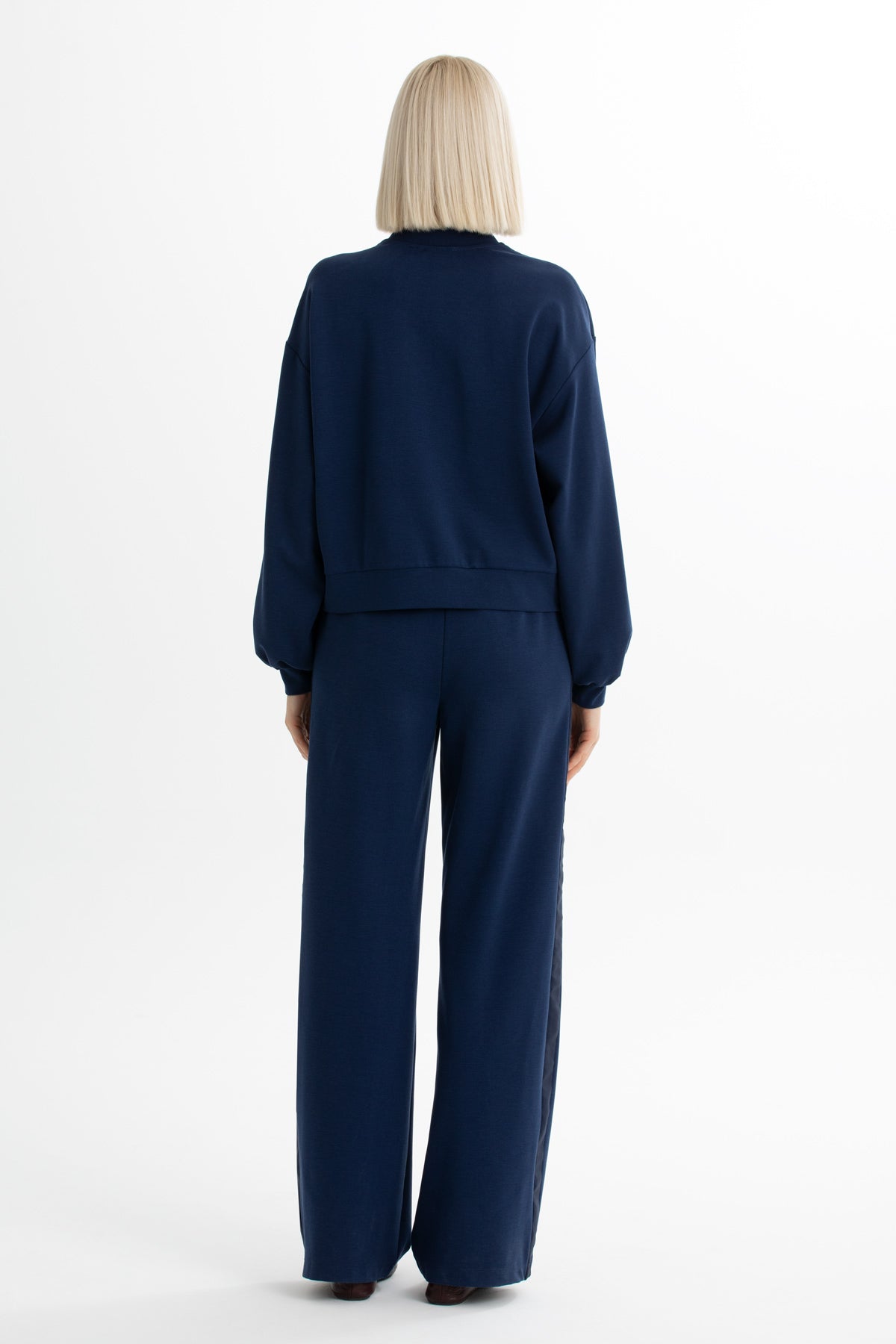 Zip-Closure Elastic Waist Sweatshirt Set