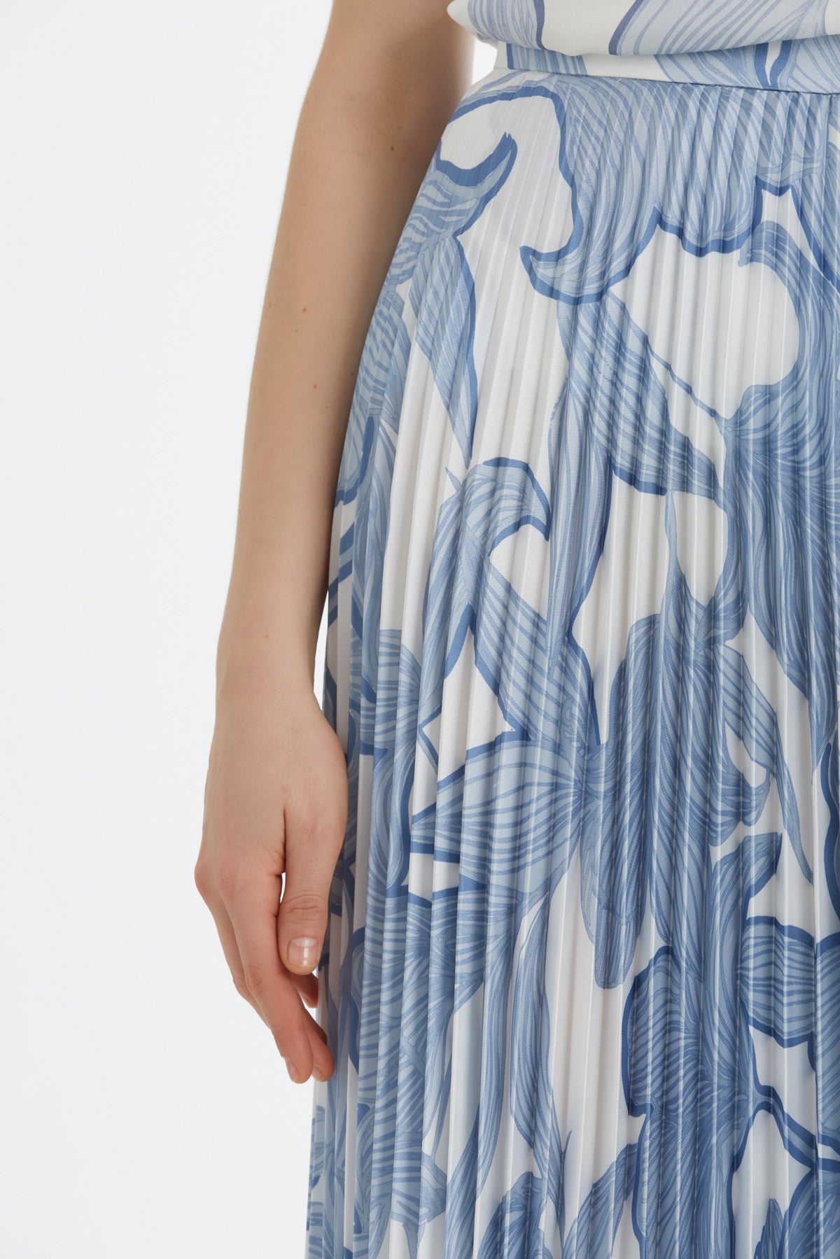 Pleated Patterned Skirt
