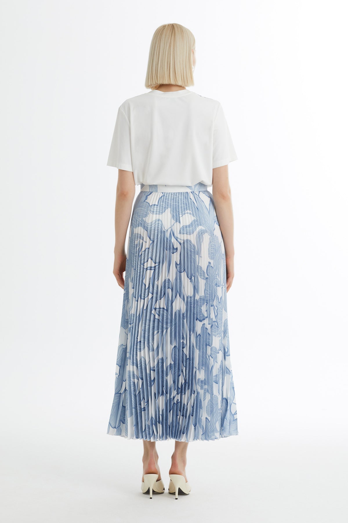 Pleated Patterned Skirt