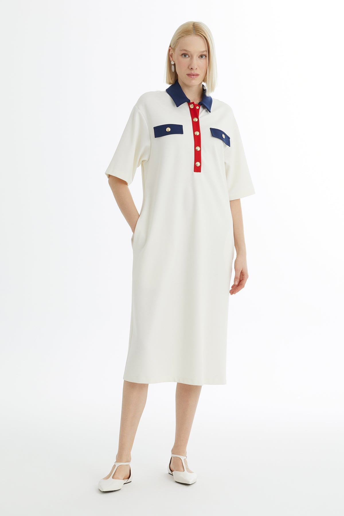 A-Line Dress with Snap Closure