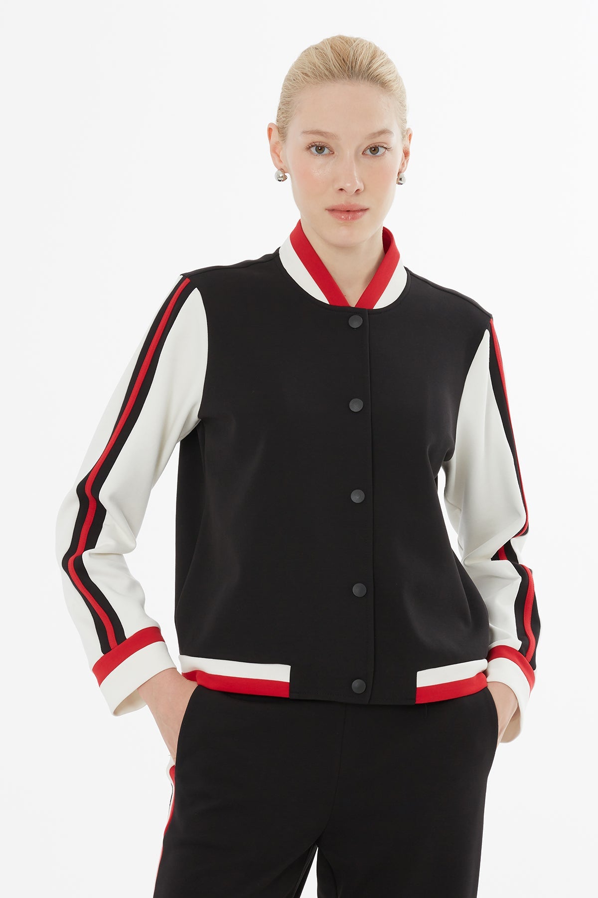 Black Tracksuit with Side Seam Trim