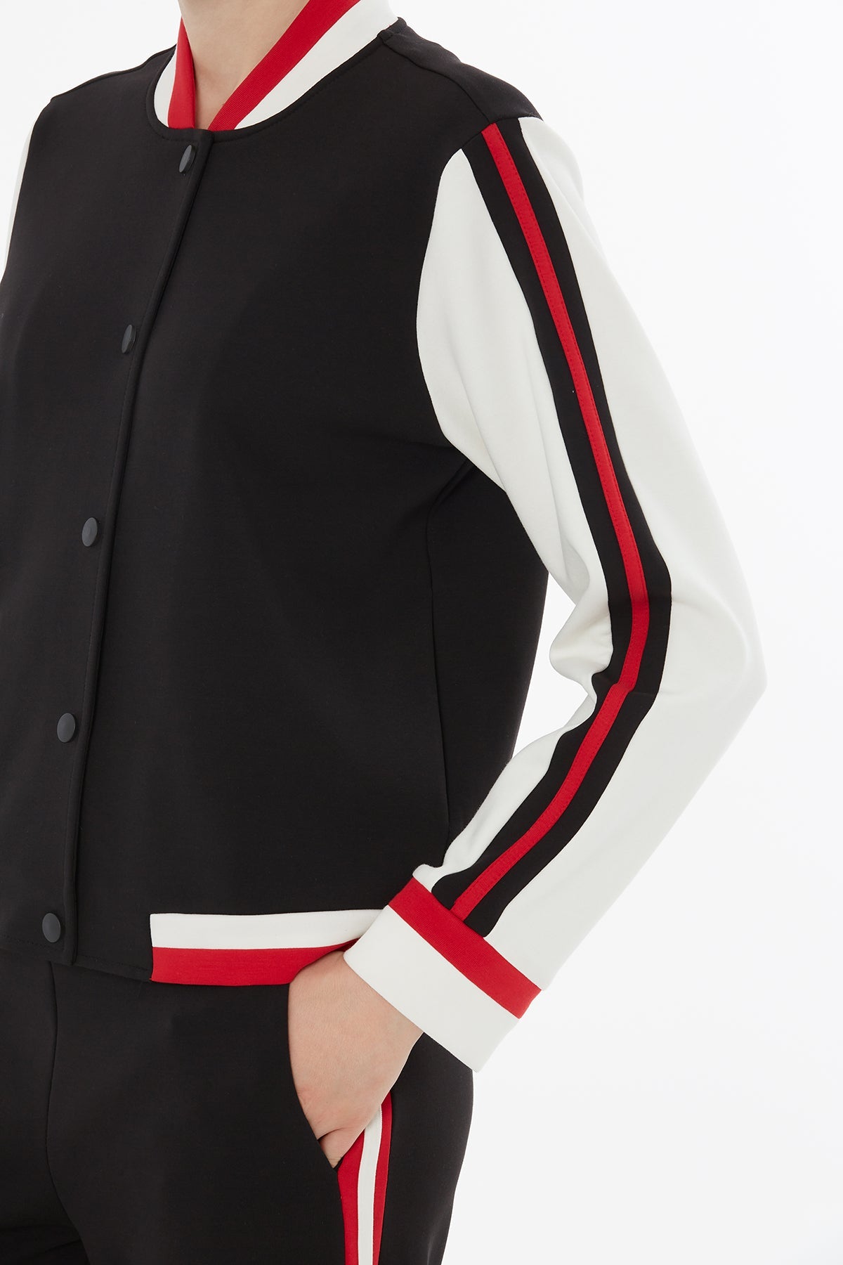 Black Tracksuit with Side Seam Trim