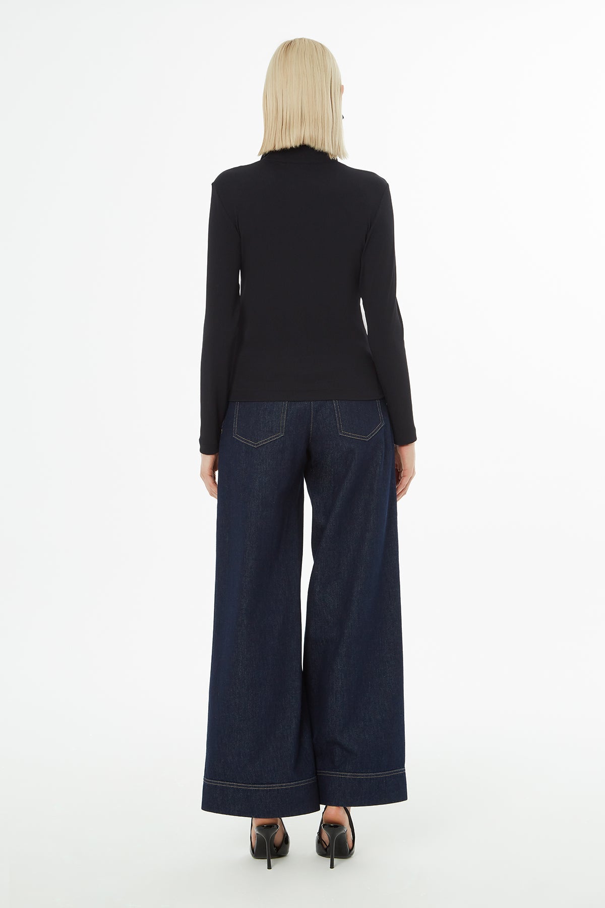 Black Blouse with Sewn Accessory Details