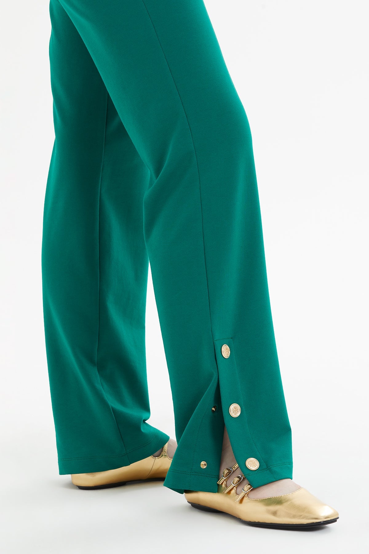 Green Snap-Button Detail Tracksuit