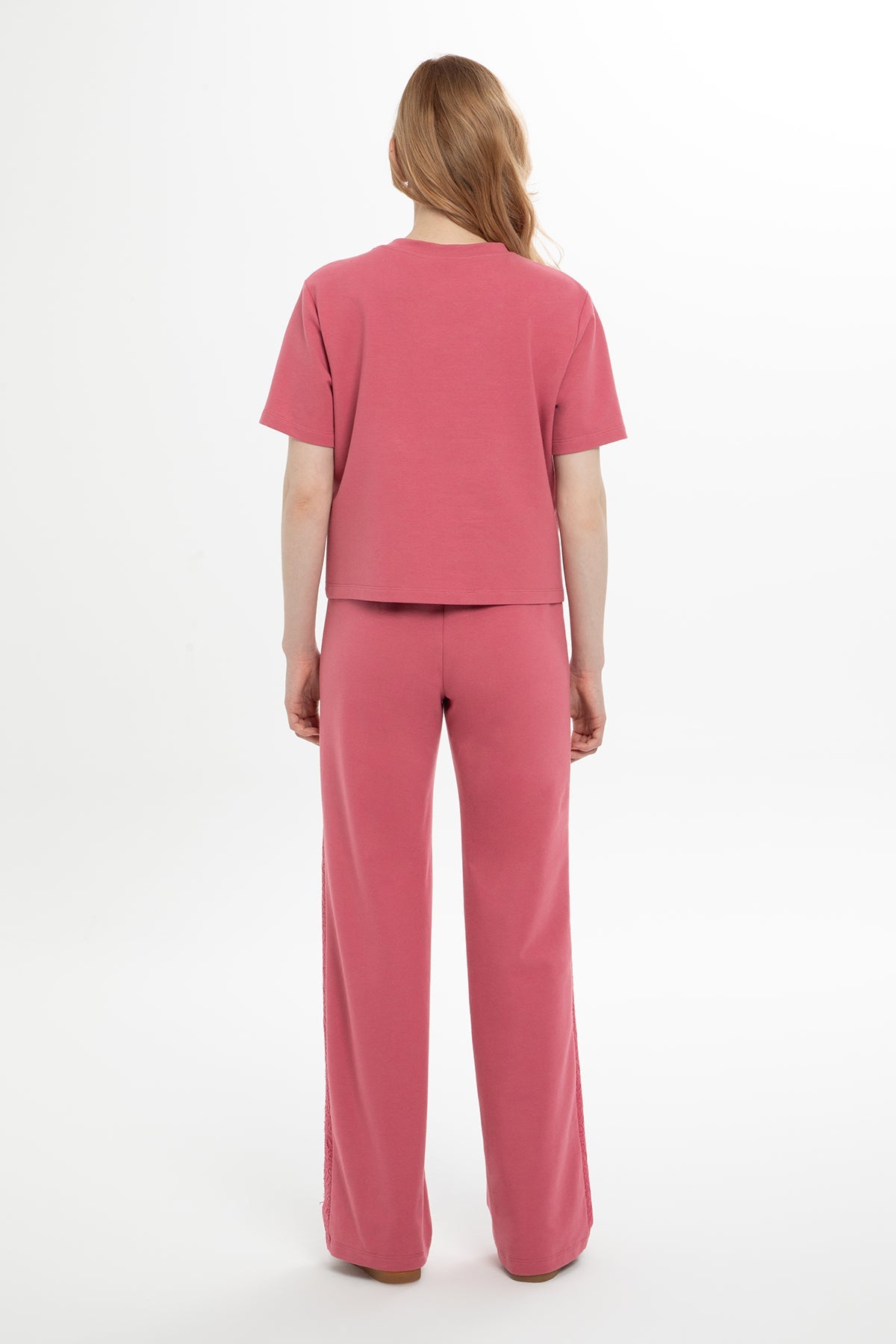 Pink Lace-Detail Tracksuit