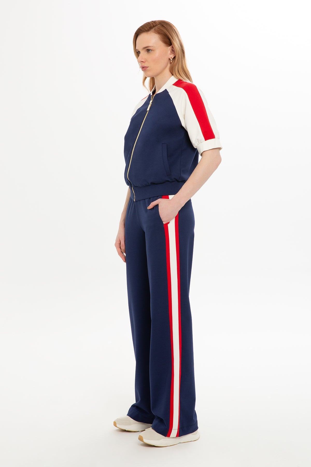 Tracksuit with Stripe Detail  Half Sleeves