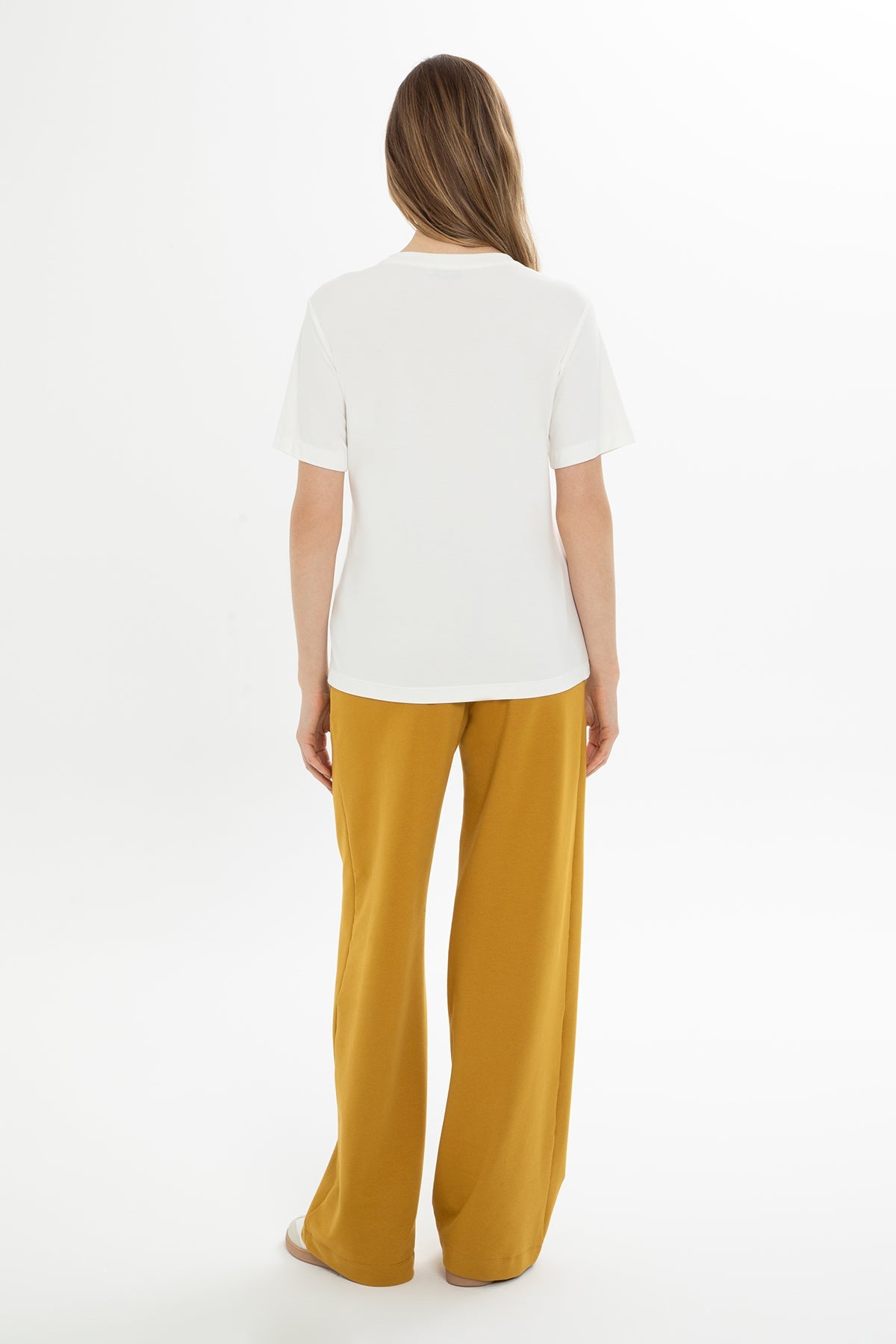 Ecru Floral-Print T-Shirt