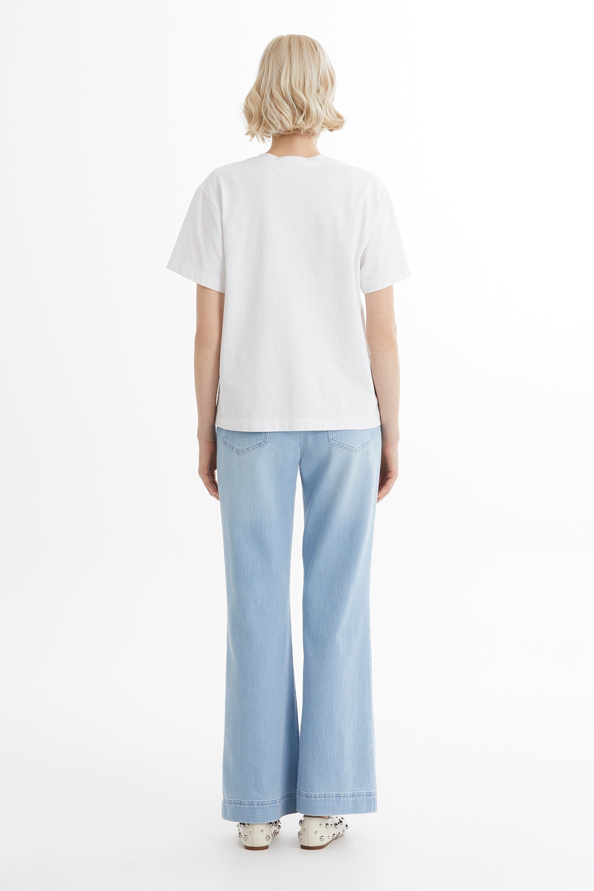 T-Shirt with Beaded Pocket Flap Detail