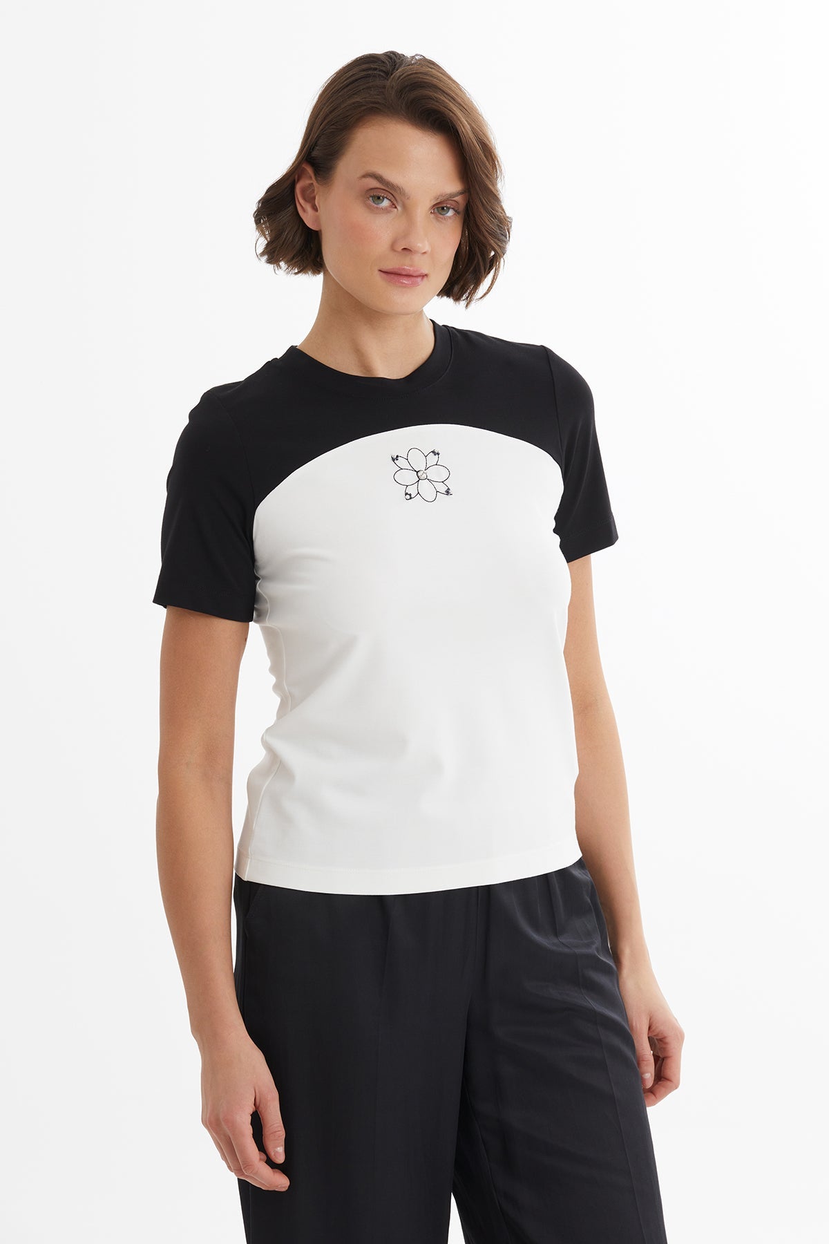 T-Shirt with Embroidery Details