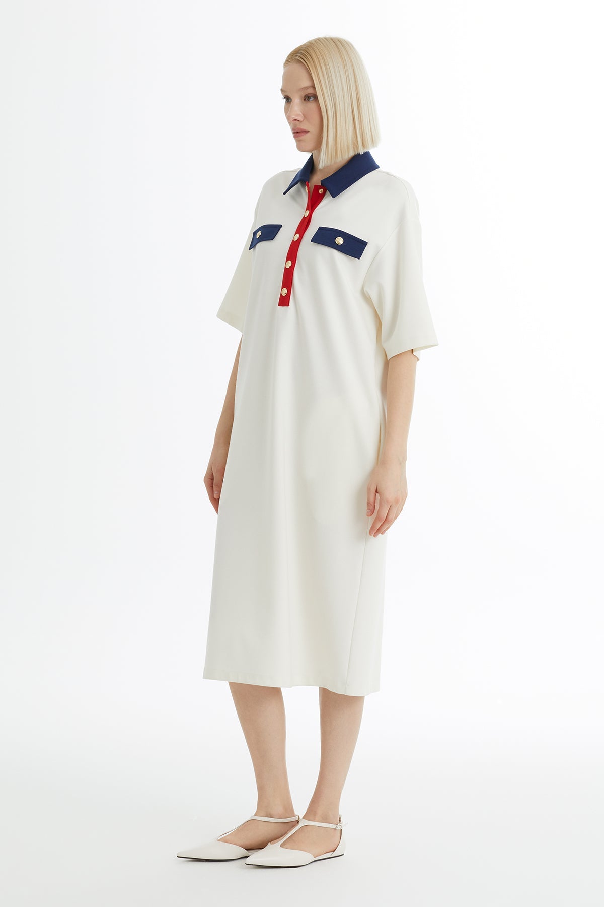 A-Line Dress with Snap Closure